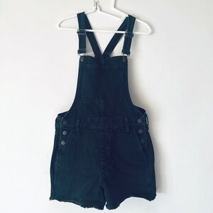 Madewell Small Washed Black Adirondack Short Denim/Jean Overalls